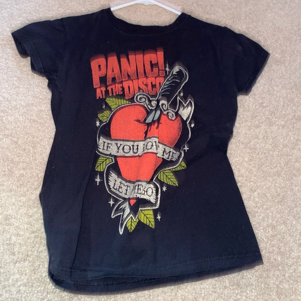 This is a black panic at the disco shirt